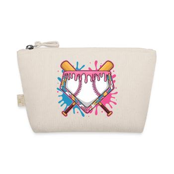 Baseball Homeplate with Pink Frosting and Bat - Organic Pouch - nature - Front