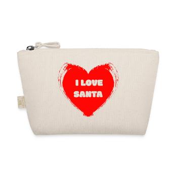 Design de cœur : J’aime le Père Noël - Trousse biologique - nature - Devant
