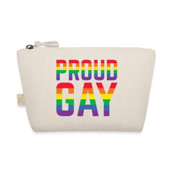 Proud Gay Rainbow Lettering - Organic Pouch - nature - Front