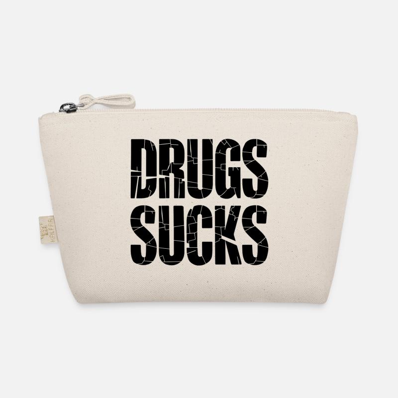 Anti Drugs Slogan Black Organic Pouch