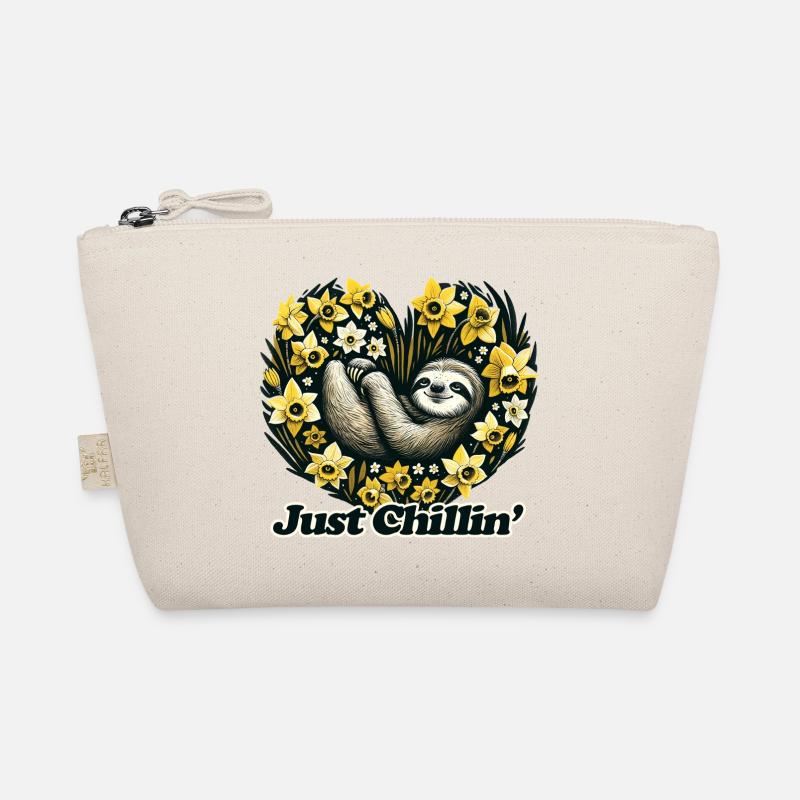 Just Chill Sloth in Daffodil Heart Organic Pouch