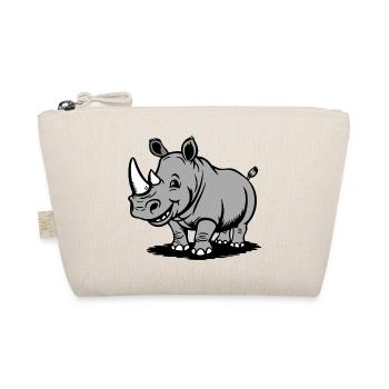 Funny Rhino Cartoon in Gray Style - Organic Pouch - nature - Front