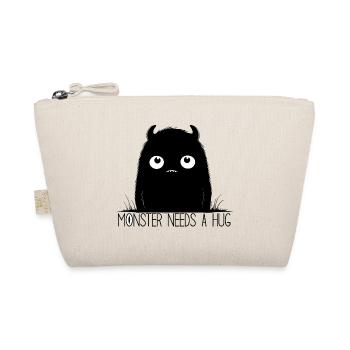 Minimalistisches weißäugiges Monster - Bio-Täschchen - Natur - Vorne