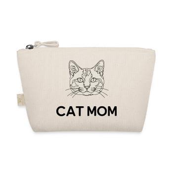 Cat Mom – Minimalist Cat Line Art - Organic Pouch - nature - Front