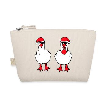 2 Seagulls Middle Finger Insult Christmas Team - Organic Pouch - nature - Front