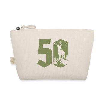Hunter 50th Birthday Hunting 50 Years Number Deer - Organic Pouch - nature - Front