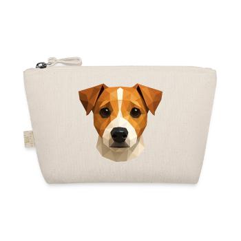 Cute Jack Russell Terrier – Polygon Dog Design - Organic Pouch - nature - Front