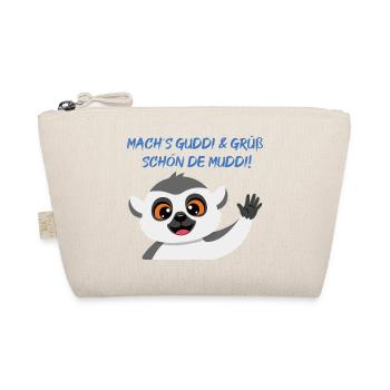 Lemur Grüßt Muddi Liebevoll - Bio-Täschchen - Natur - Vorne
