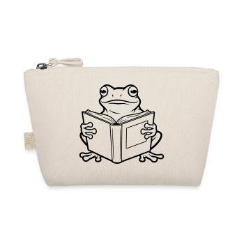Reading Frog Cartoon Illustration - Organic Pouch - nature - Front