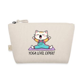 Chat Kawaii Yoga sur Tapis - Trousse biologique - nature - Devant