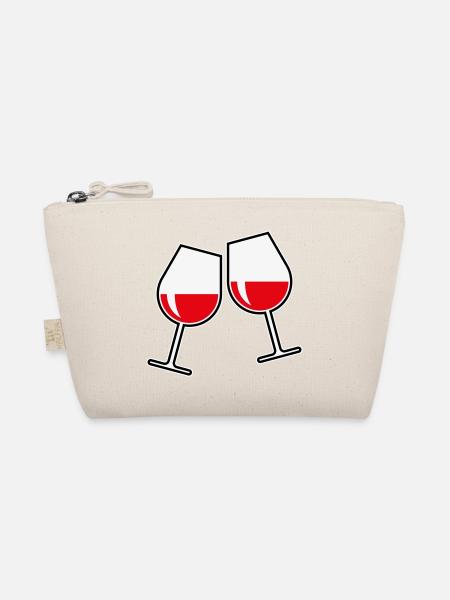 2 Rotweingläser (Rotwein / Wein / Bauchig / Zu 3C) - Bio-Täschchen - Natur - Vorne