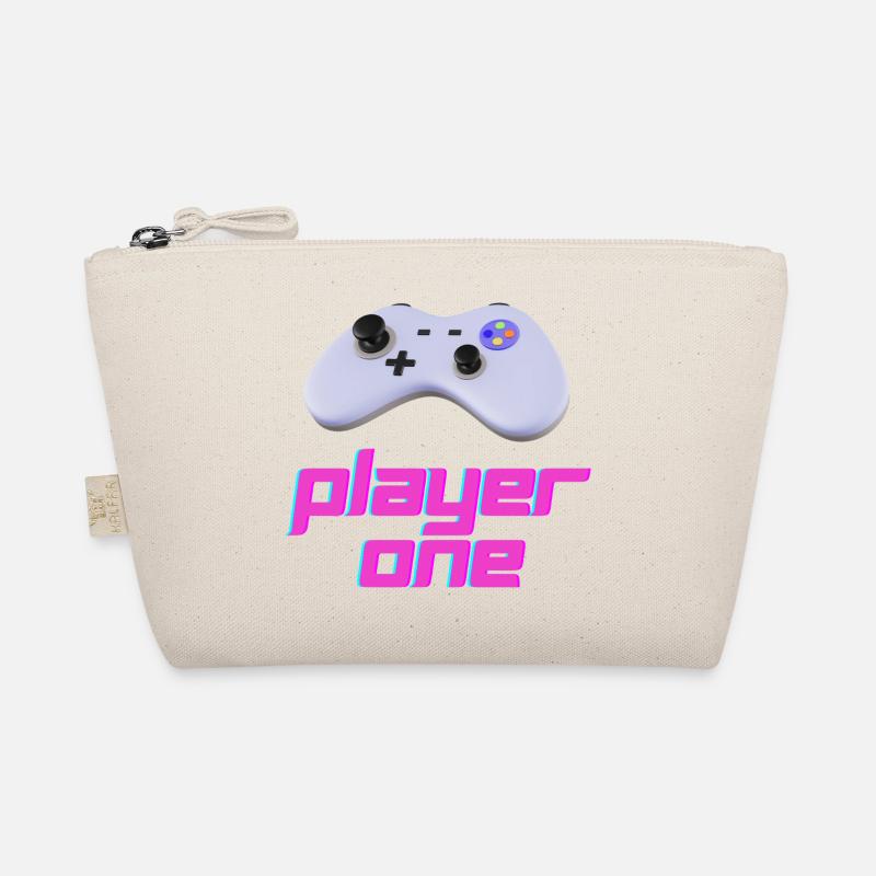 Neon Retro Controller Spieler Eins Bio-Täschchen