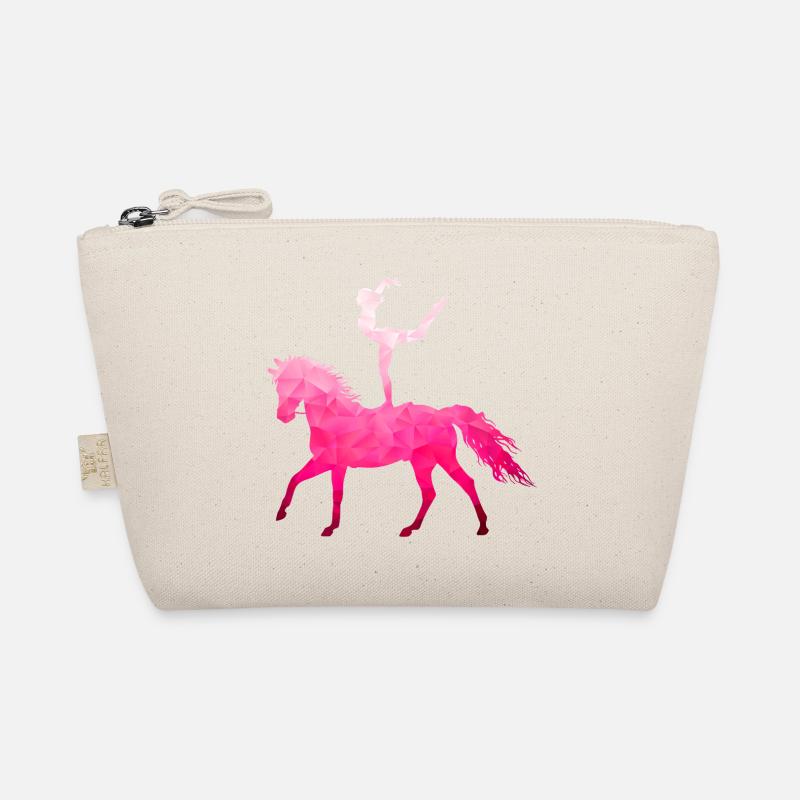 Vaulting Acrobatics Equestrian Riding Horse Pink Organic Pouch