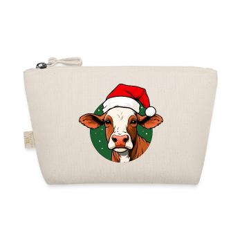 Kühe Weihnachten / Weihnachtsmann Rind - Bio-Täschchen - Natur - Vorne