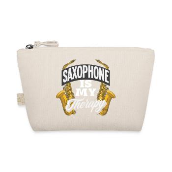 Saxophone is my therapy funny saxophonist - Organic Pouch - nature - Front