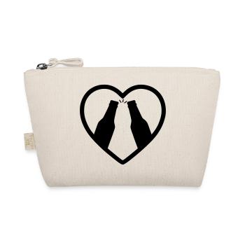 Heart Beer Bottles Cheers Gift - Organic Pouch - nature - Front