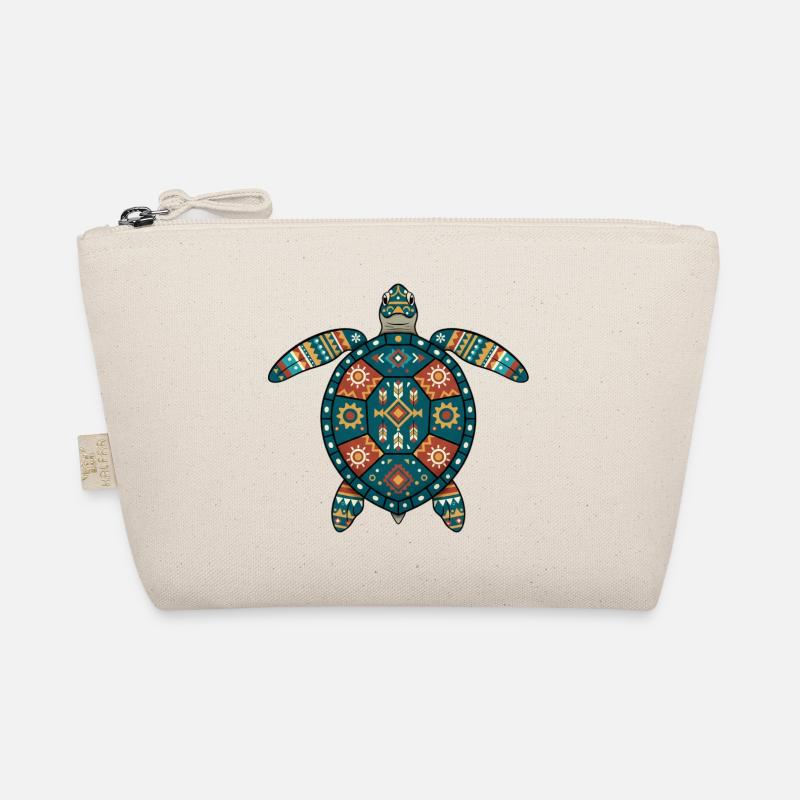 Turtle Aztec Motifs Organic Pouch