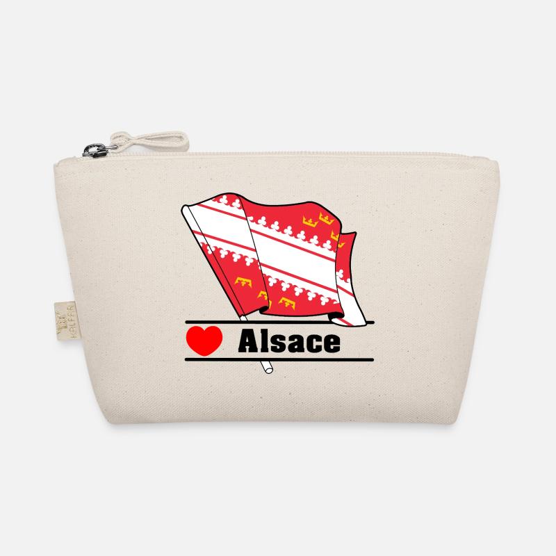 Drapeau d’Alsace + cœur + texte « Alsace » Trousse biologique