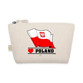 Poland Flag with Heart - Organic Pouch - nature - Front