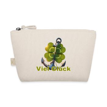 Viel Glück Kleeblatt mit Anker - Bio-Täschchen - Natur - Vorne