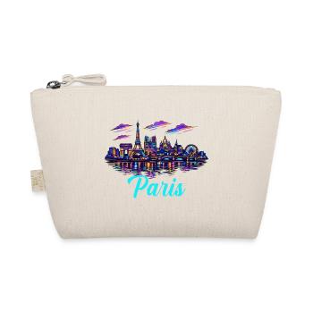 Paris Neon Skyline City France - Organic Pouch - nature - Front