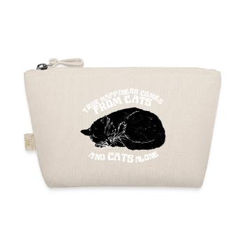 TRUE HAPPINESS COMES FROM CATS - Organic Pouch - nature - Front
