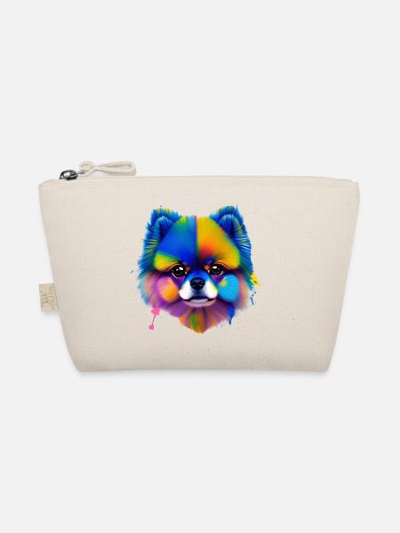 Portrait coloré d’éclaboussures de chien poméranien - Trousse biologique - nature - Devant