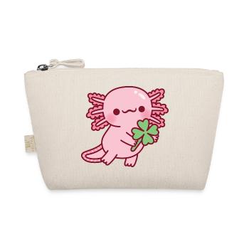 Niedlicher Axolotl mit glücklichem vierblättrigem Klee - Bio-Täschchen - Natur - Vorne