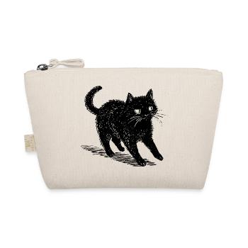Quirky Black Cat Doodle – Cute & Spooky Vibes - Organic Pouch - nature - Front