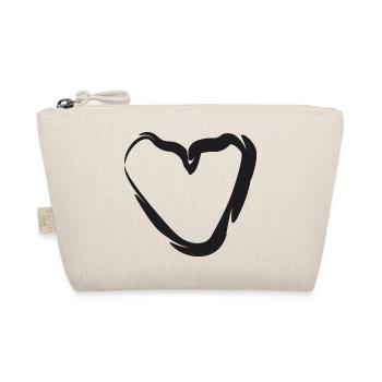 Hand-drawn heart motif - Organic Pouch - nature - Front