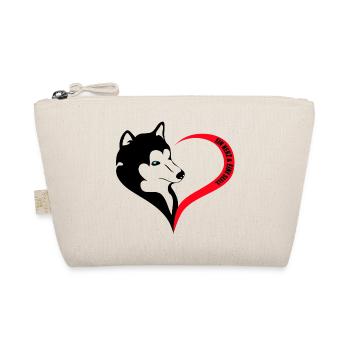 Dog silhouette with heart and soul - Organic Pouch - nature - Front