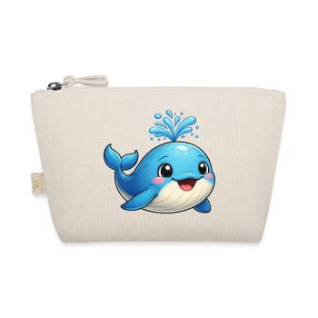 Little Blue Whale with Water Sparks - Organic Pouch - nature - Front