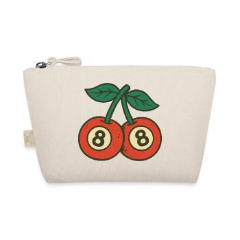 Playful Cherries Duo with Wide Eyes - Organic Pouch - nature - Front
