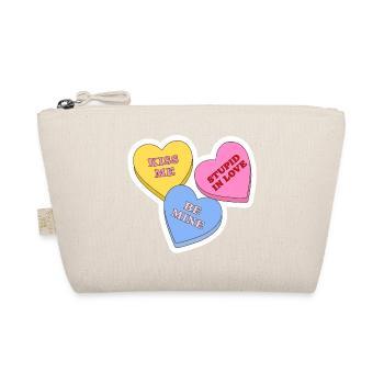 Pastel Hearts Love Messages - Organic Pouch - nature - Front