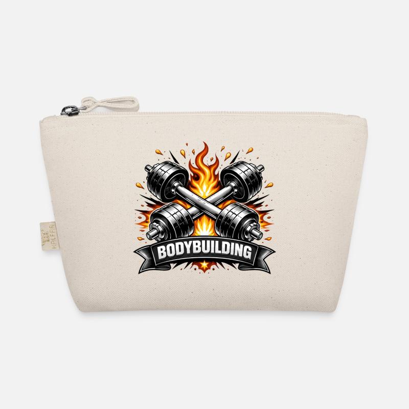 Crossed heavy dumbbells with lettering Organic Pouch