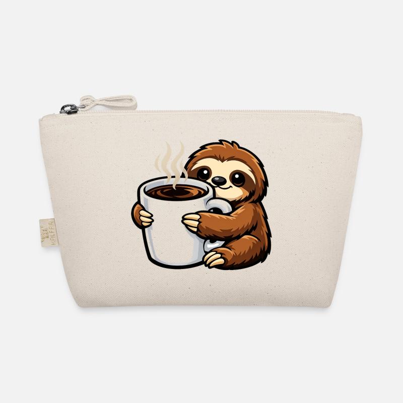 Faultier mit Kaffee-Becher Bio-Täschchen