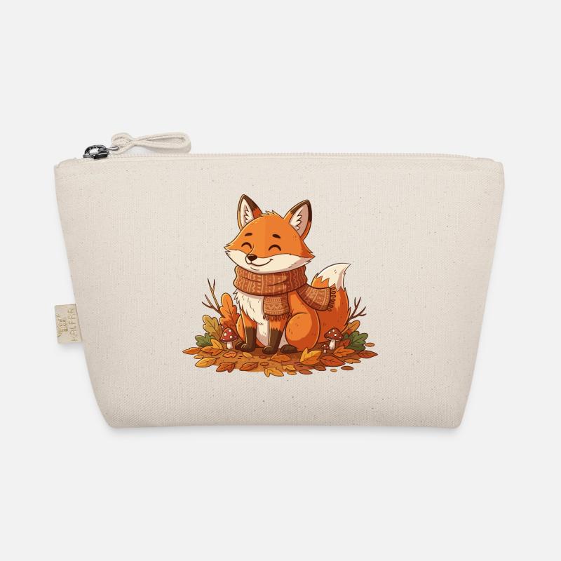 Herbstlicher Fuchs mit Schal - Bio-Täschchen - Natur