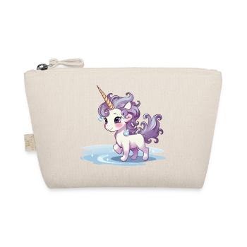 Violettes Einhorn am Eissee - Organic Pouch - nature - Front