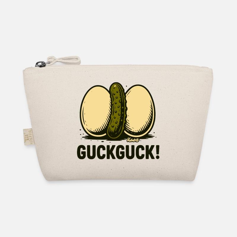 Zwei hartgekochte Eier mit einer Gurke Bio-Täschchen