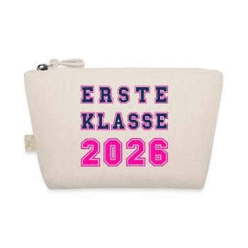 Erste Klasse 2026 – Einschulung Collegstyle pink - Bio-Täschchen - Natur - Vorne
