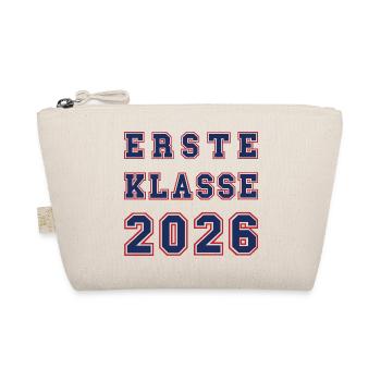 ERSTE KLASSE 2026 - Einschulung Schulkind rot blau - Bio-Täschchen - Natur - Vorne
