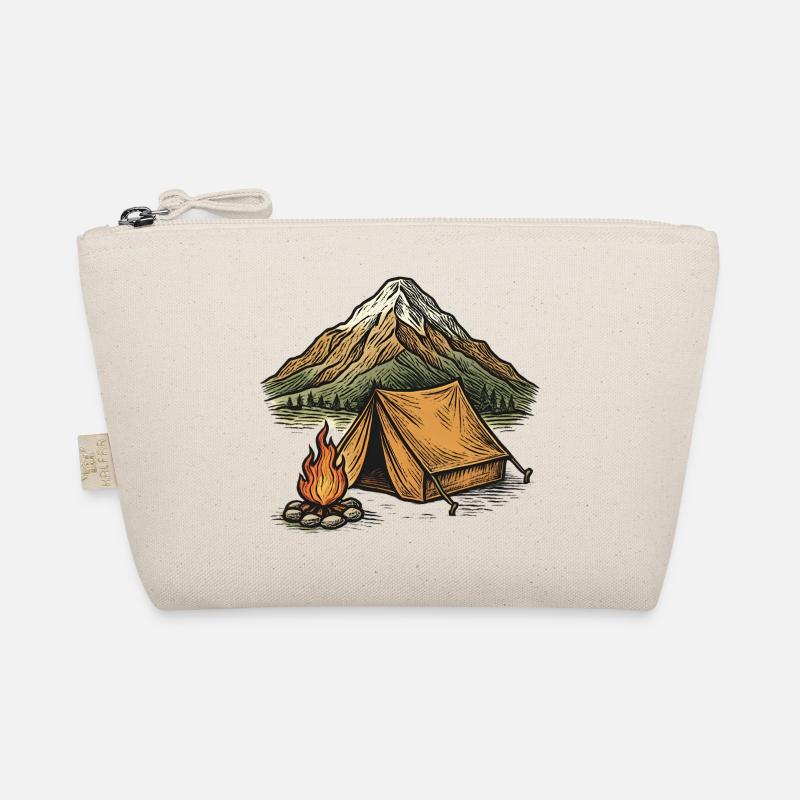 Mountain camping tent evening Organic Pouch