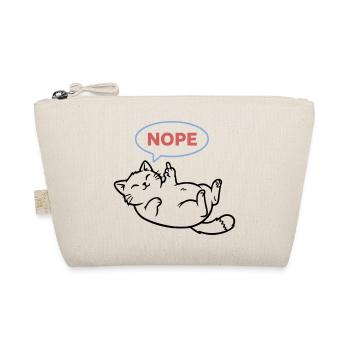 Laughing Cat Nope Middle Finger - Organic Pouch - nature - Front