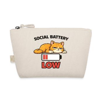 Low Battery Cat Graphic Tee - Organic Pouch - nature - Front