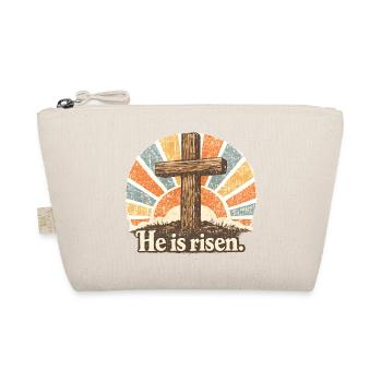 Crucifix He is Risen Vintage - Organic Pouch - nature - Front
