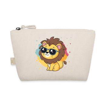 Colorful Lion with Glasses - Organic Pouch - nature - Front
