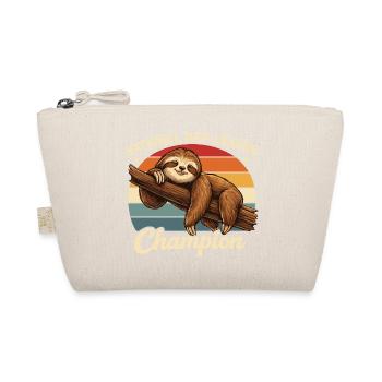 Nap Champion Sloth Shirt Funny Lazy Gift - Organic Pouch - nature - Front