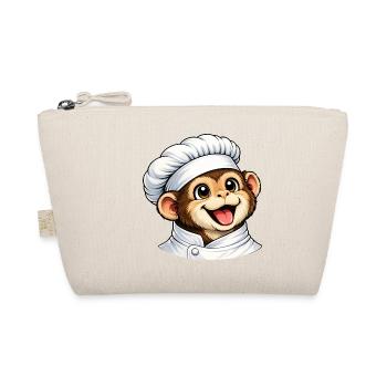 Cute Monkey Chef Cartoon - Organic Pouch - nature - Front