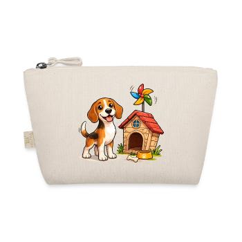 Beagle Dog Funny Dog House Fun Design - Organic Pouch - nature - Front