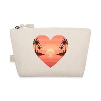 Heart sunset on the beach - Organic Pouch - nature - Front